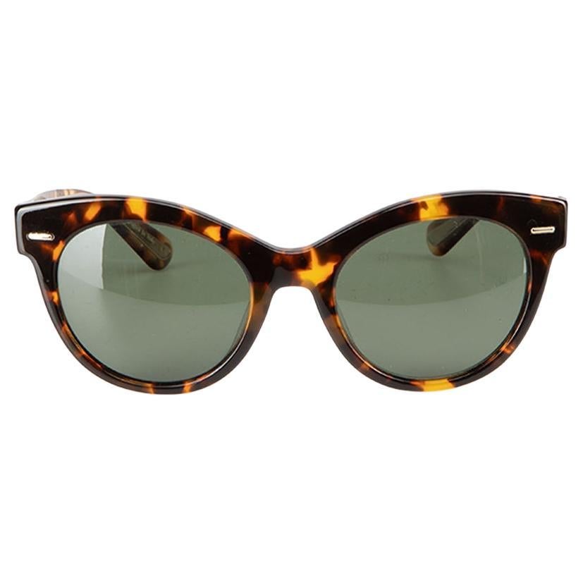 Oliver Peoples Women's Brown Tortoiseshell Cat Eye Sunglasses