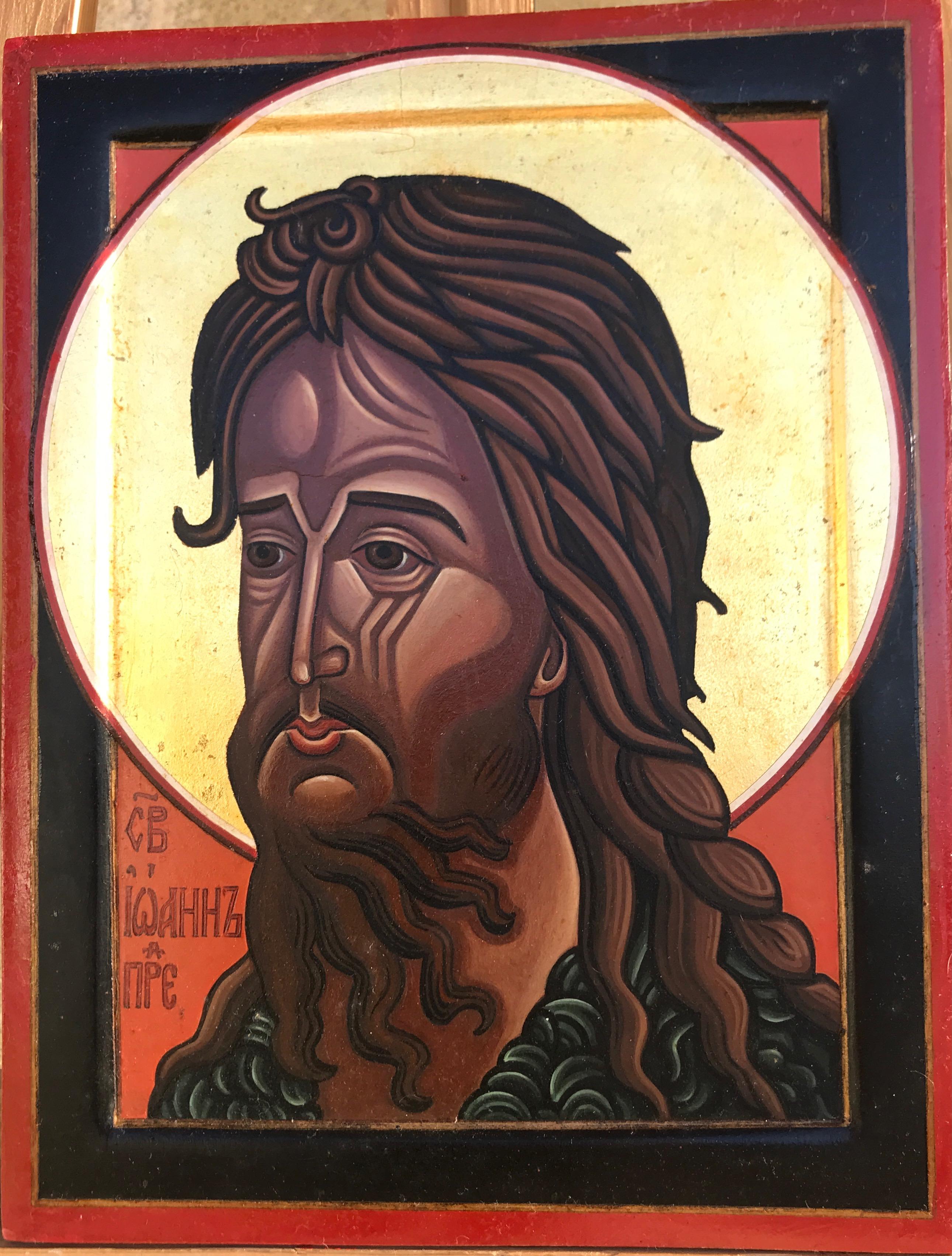 Saint John The Forerunner after a Russian Icon from the 16th Century   - Painting by Oliver Samsinger 