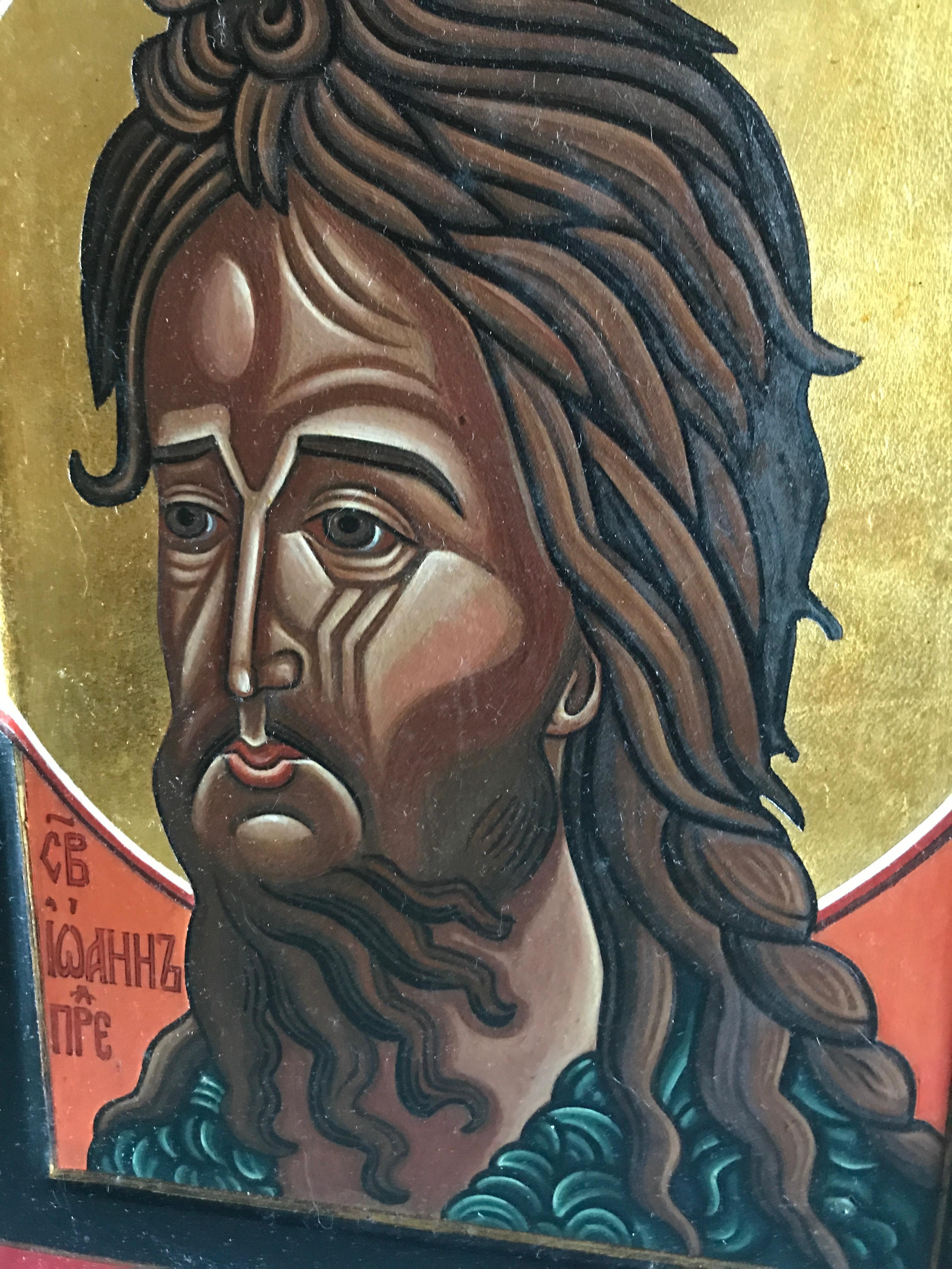 Saint John The Forerunner after a Russian Icon from the 16th Century   - Byzantine Painting by Oliver Samsinger 
