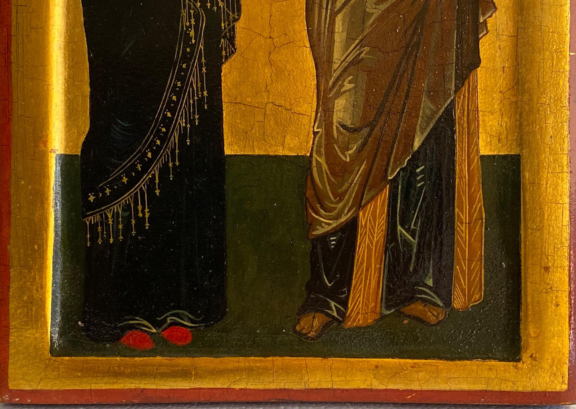 Virgin of Kataphyge and St. John, nach einem byzantinischen Bulgarien-Ikon aus dem 14. Jahrhundert  (Byzantinisch), Painting, von Oliver Samsinger