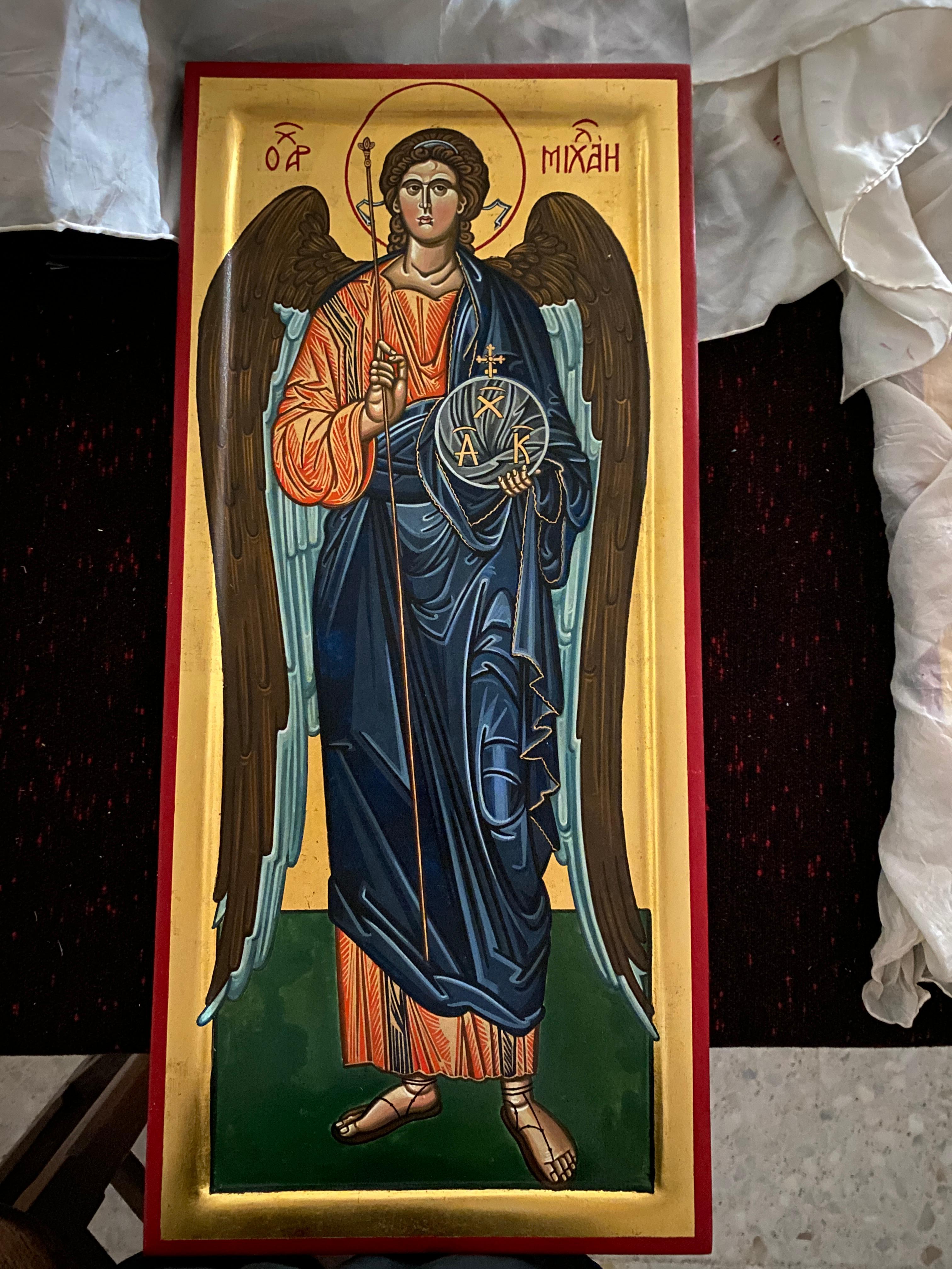 The archangel Saint Michael, after an icon of the 14th century For Sale 8
