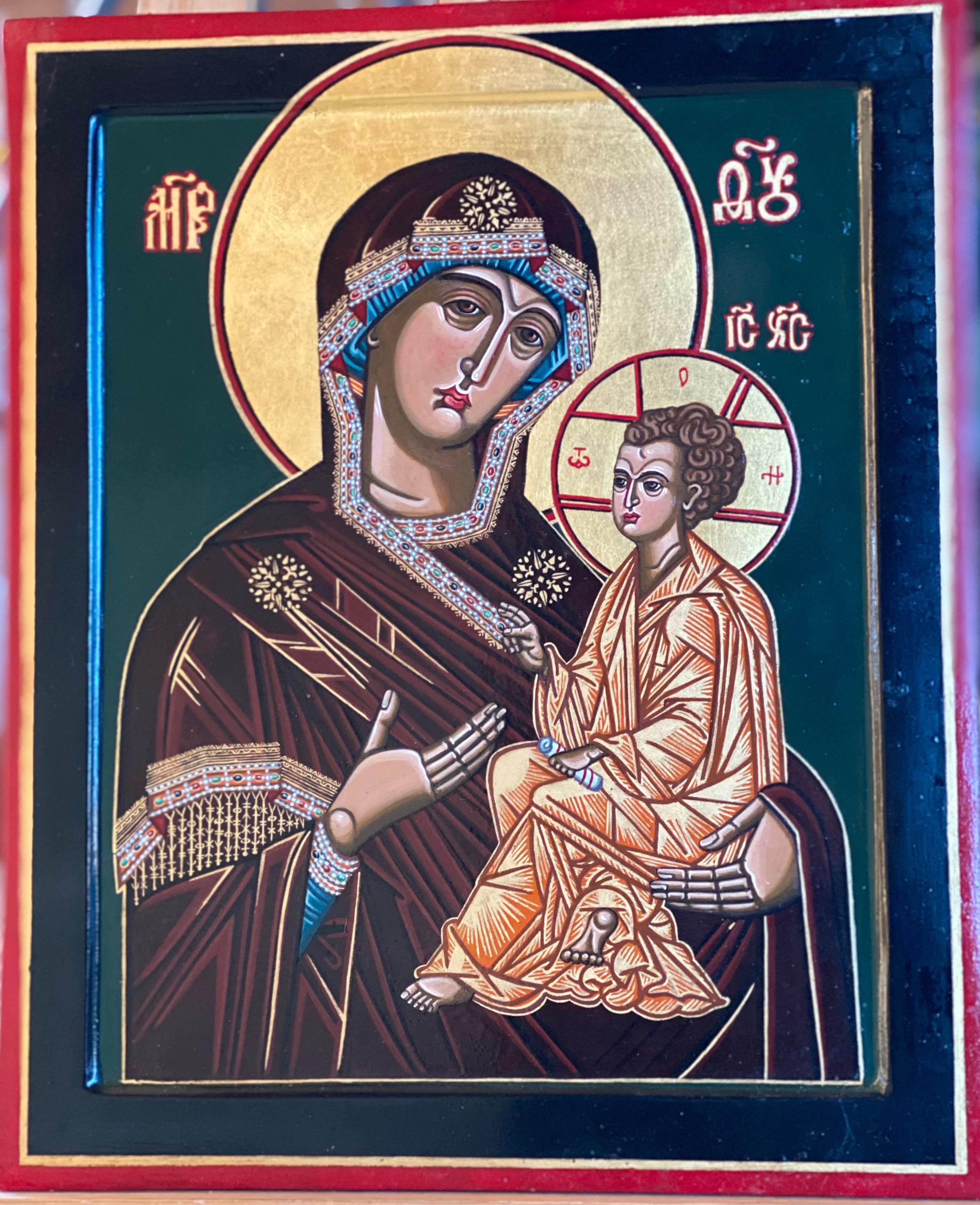 La Vierge de Tijvin (d'après un Icon russe dans le style du 18e siècle).