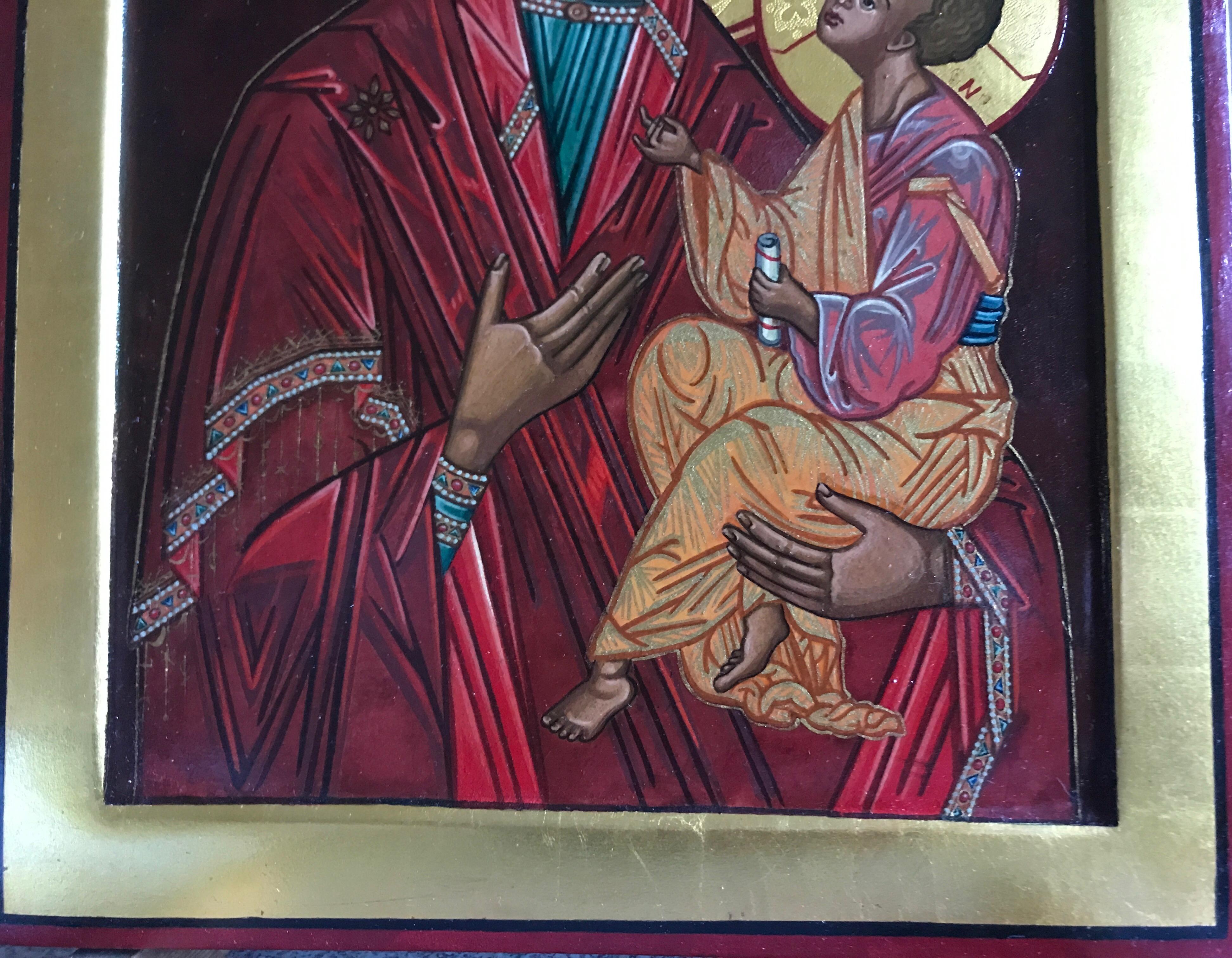 Virgin of Tijvin, d'après une icône russe du XVIIe siècle. en vente 4