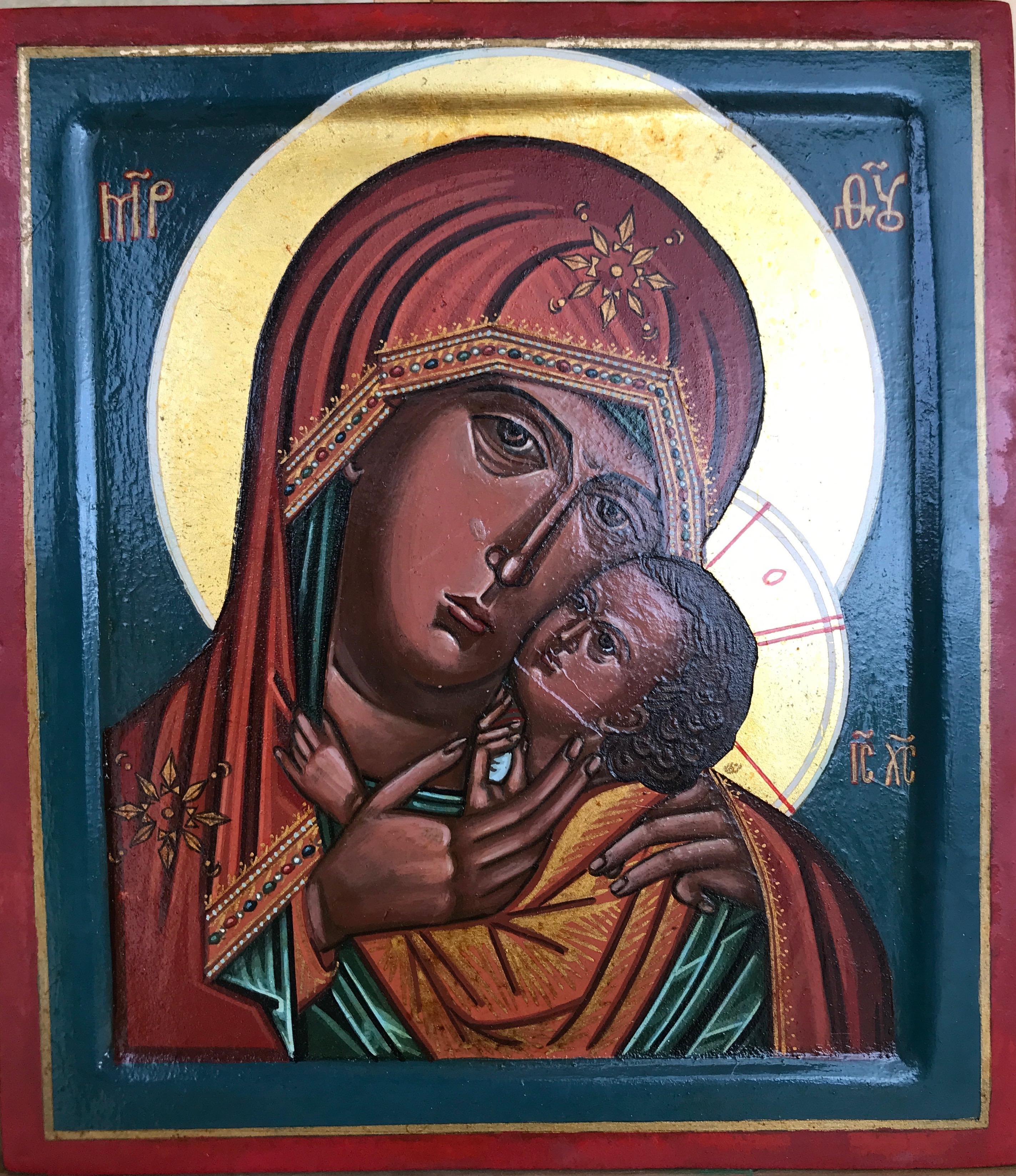 Icon of  The Holy Virgin of  Tenderness (Korsunskaya). - Painting by Oliver Samsinger