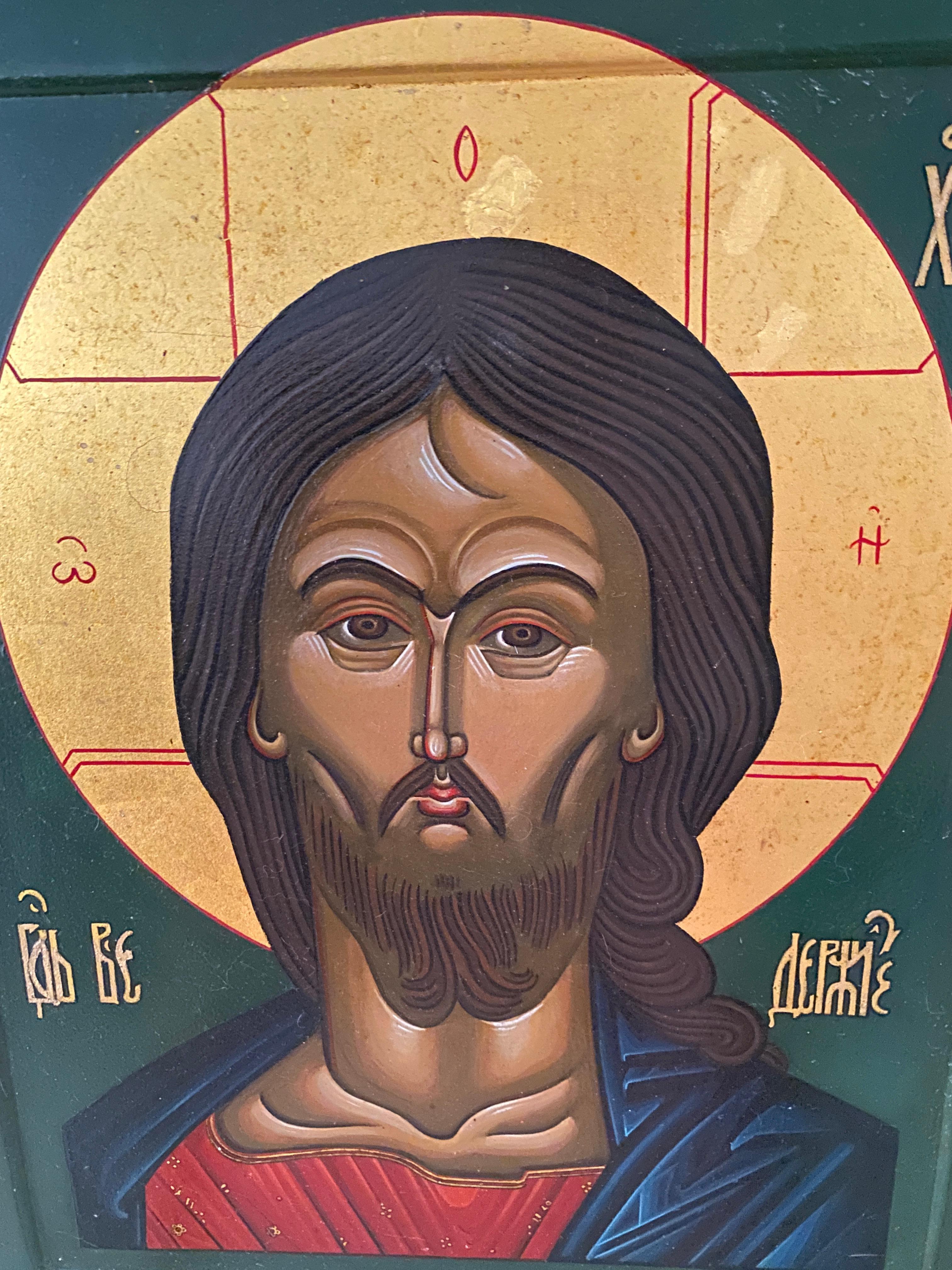 Christ with the Angry Gaze - After a Russian Icon, 17th C. For Sale 6