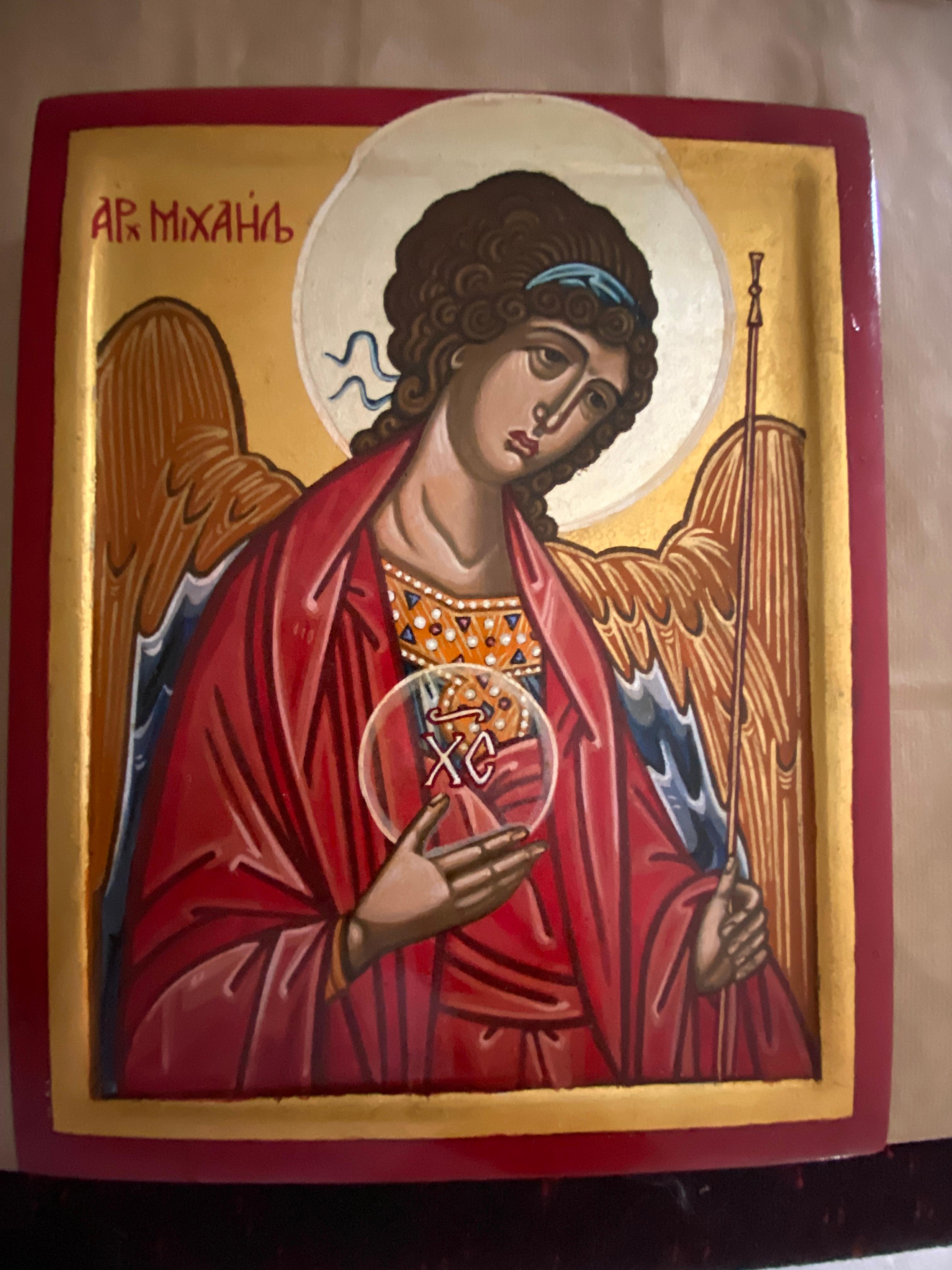 The Archangel Michael (after the one by Rubliev in the Tretyakov Gallery-Moscow) For Sale 4