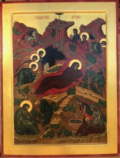 Vintage "Birth of Christ" after a Russian icon of the 15th century. Oliver Samsinger