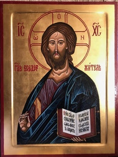 Christ Pantocrator, after a Russian icon of Andrei Rublev from the 14th century