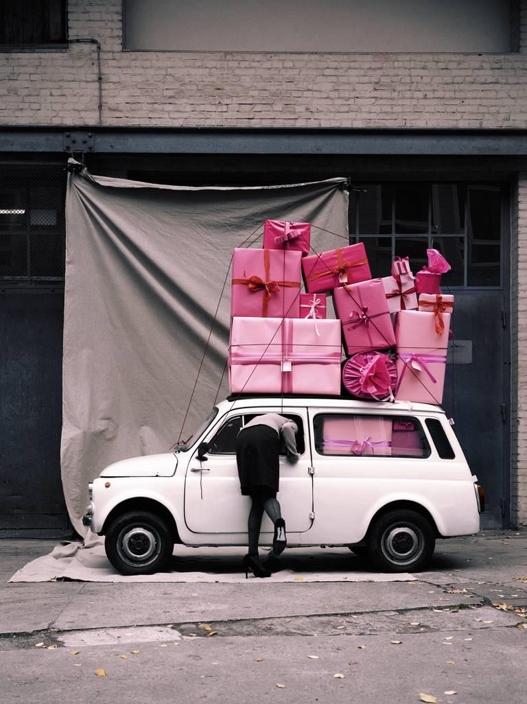 Oliver Schwarzwald Color Photograph - Contemporary Photography: Pink Car