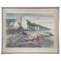 Oliver Smith Return of the Fisherman, signiertes Aquarell