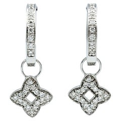 Oliver Smith Signature Collection Quatrefoil Diamond Hoop in 18 Karat White Gold