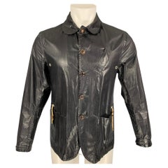OLIVER SPENCER Size 38 Black Coated Cotton Jacket