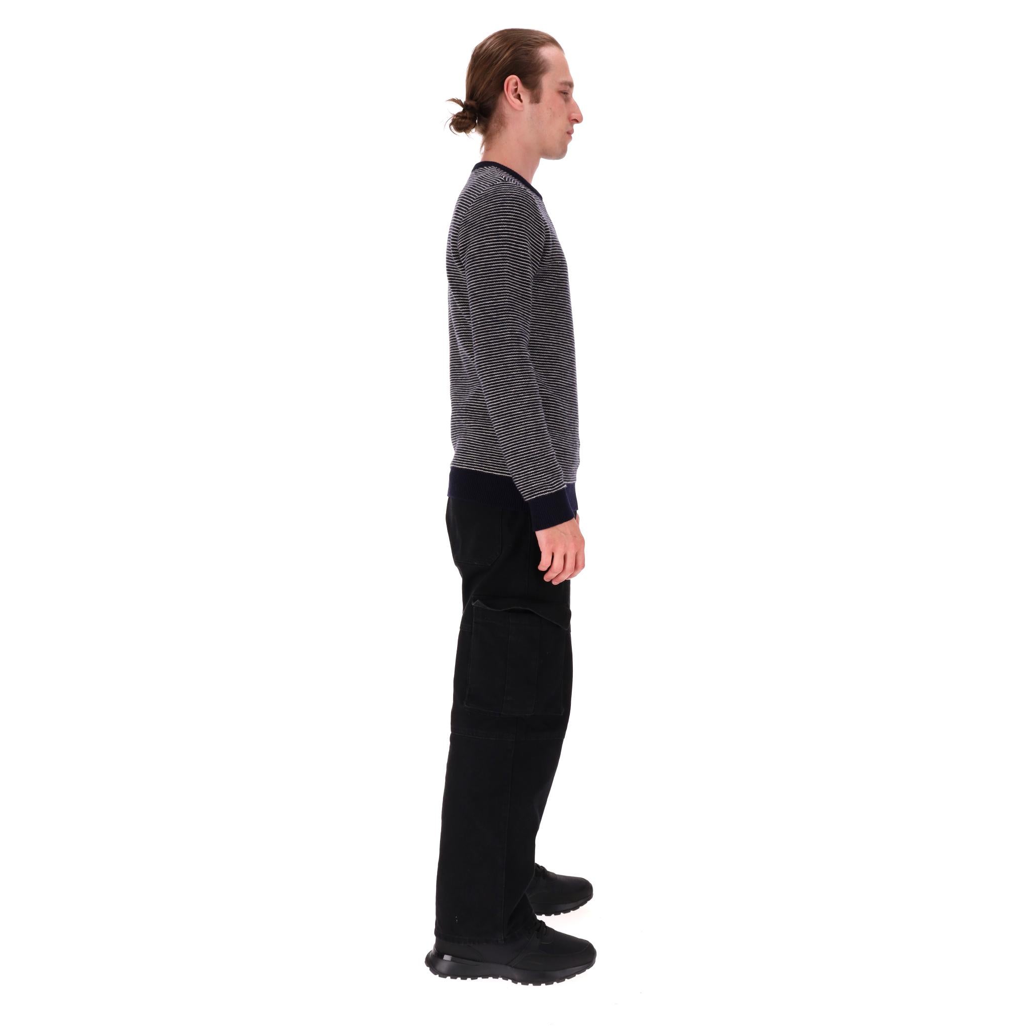 Nero Oliver Spencer - Maglia in lana a righe in vendita