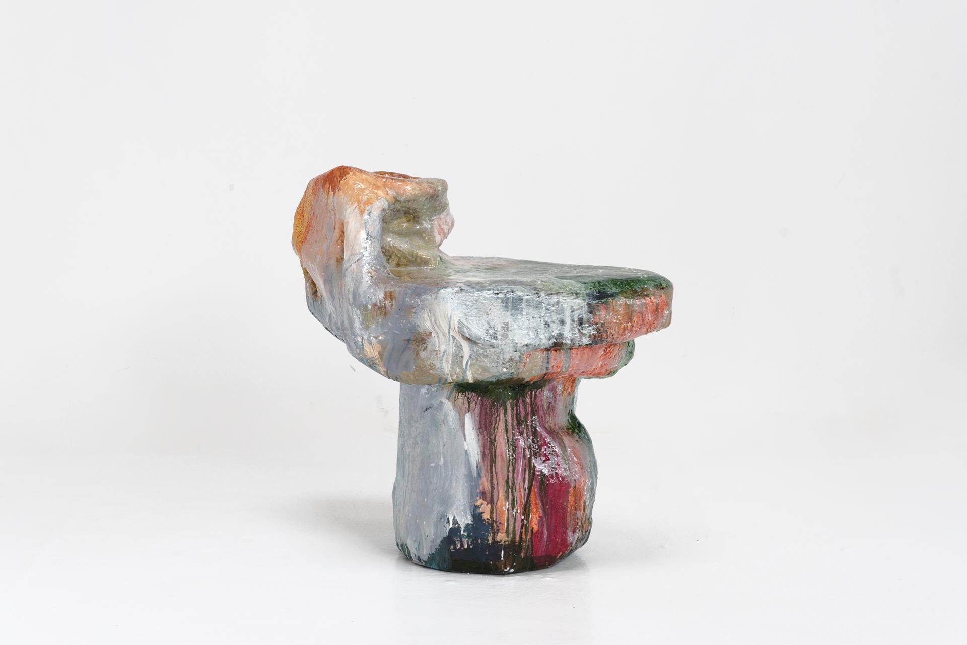 Oliver Sundqvist und Frederik Nystrup Larsen Zeitgenössischer farbenfroher Stuhl, 2021 (Acryl) im Angebot