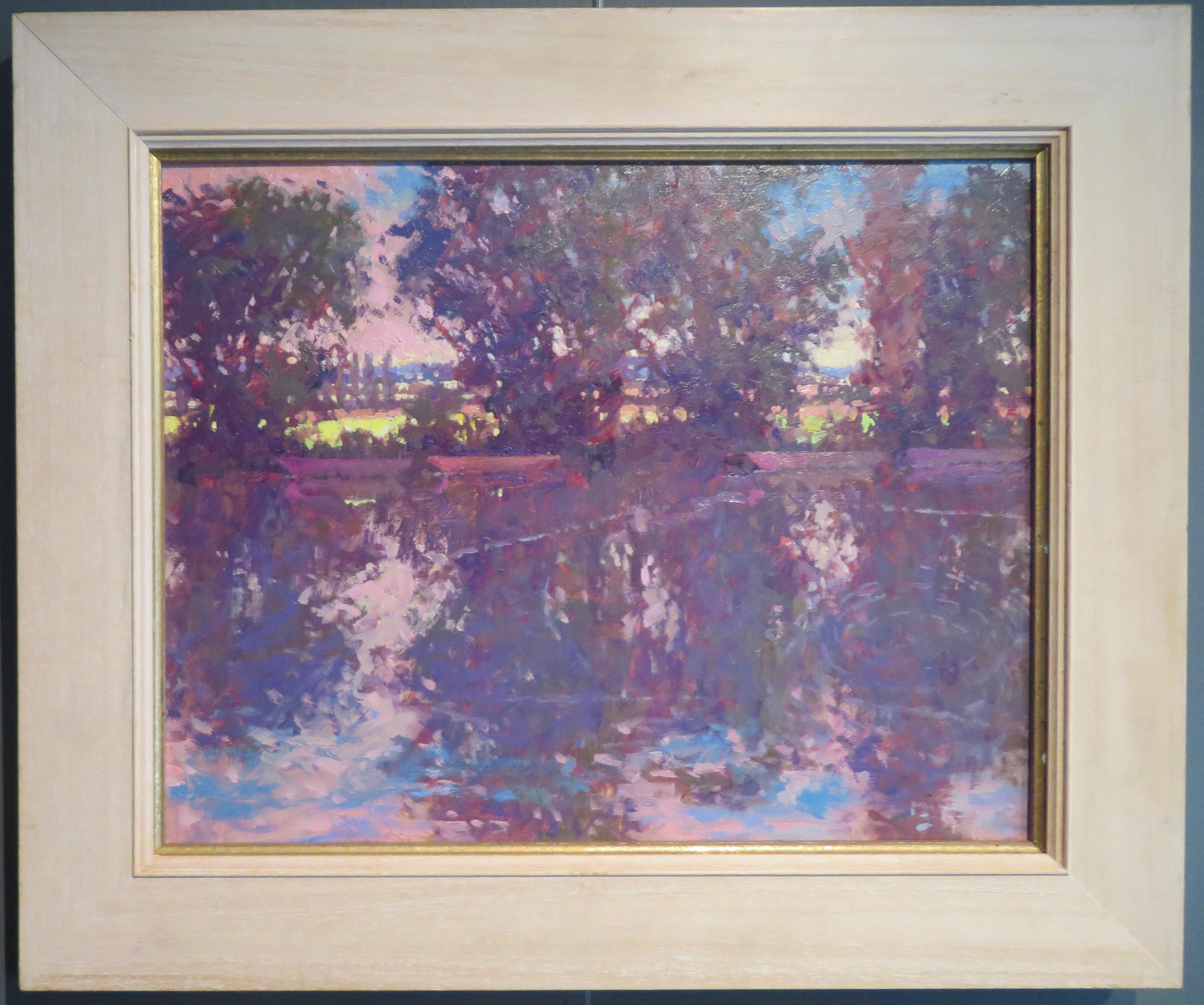 Landscape Painting di Oliver Warman RBA ROI - Dipinto a olio post-impressionista francese originale del XX secolo di Oliver Warman RBA