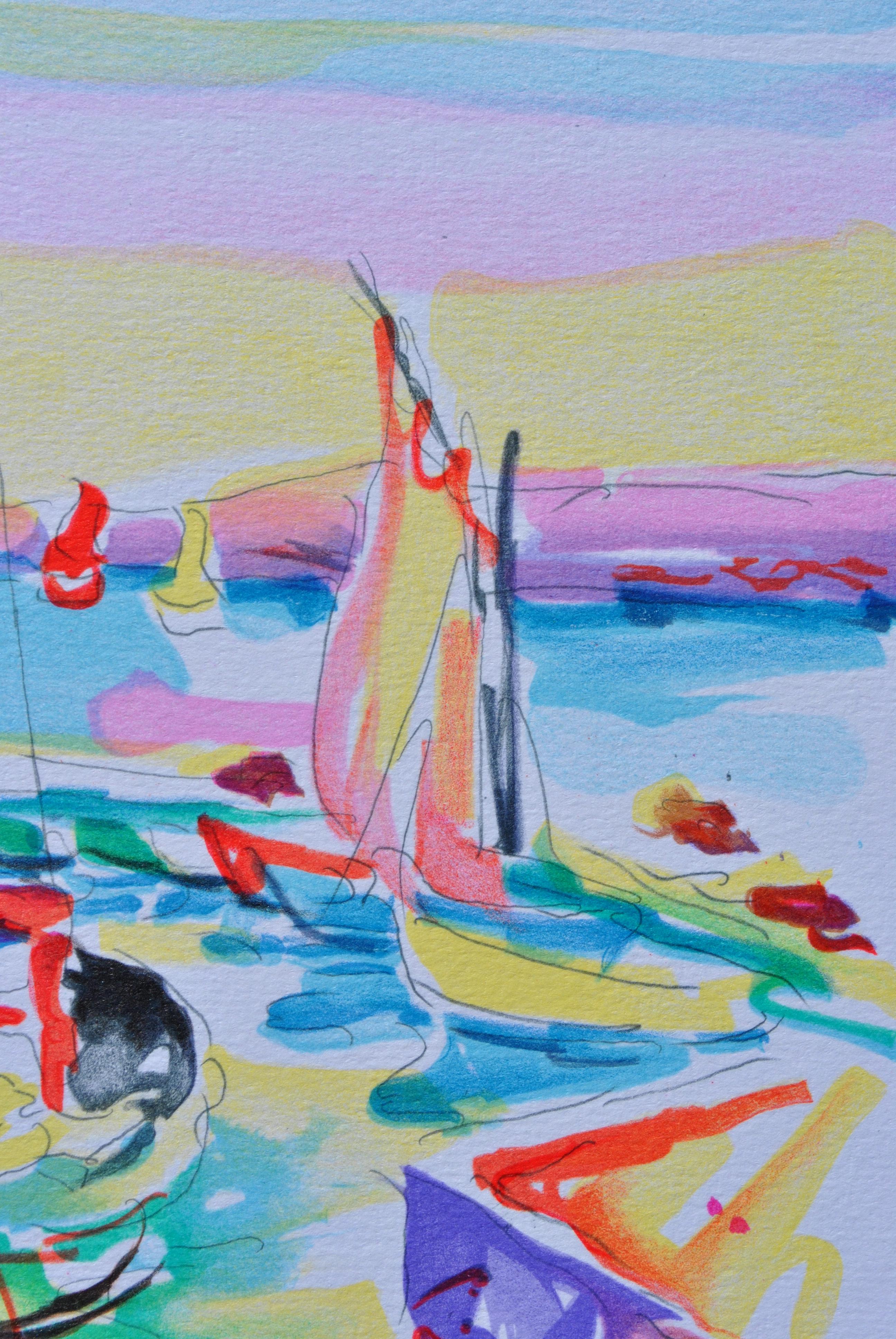RIVIERA :  Fishermen at Cassis - Original Lithograph, HANDSIGNED & Ltd /250 For Sale 1