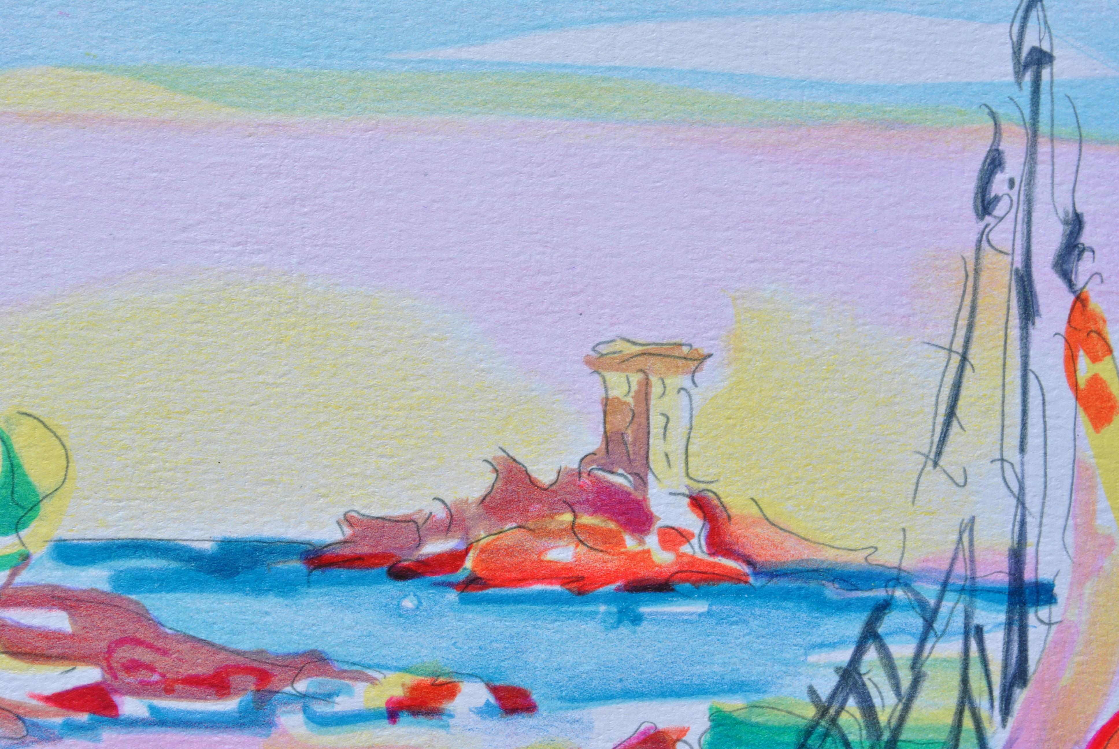 RIVIERA :  Fishermen at Cassis - Original Lithograph, HANDSIGNED & Ltd /250 For Sale 2