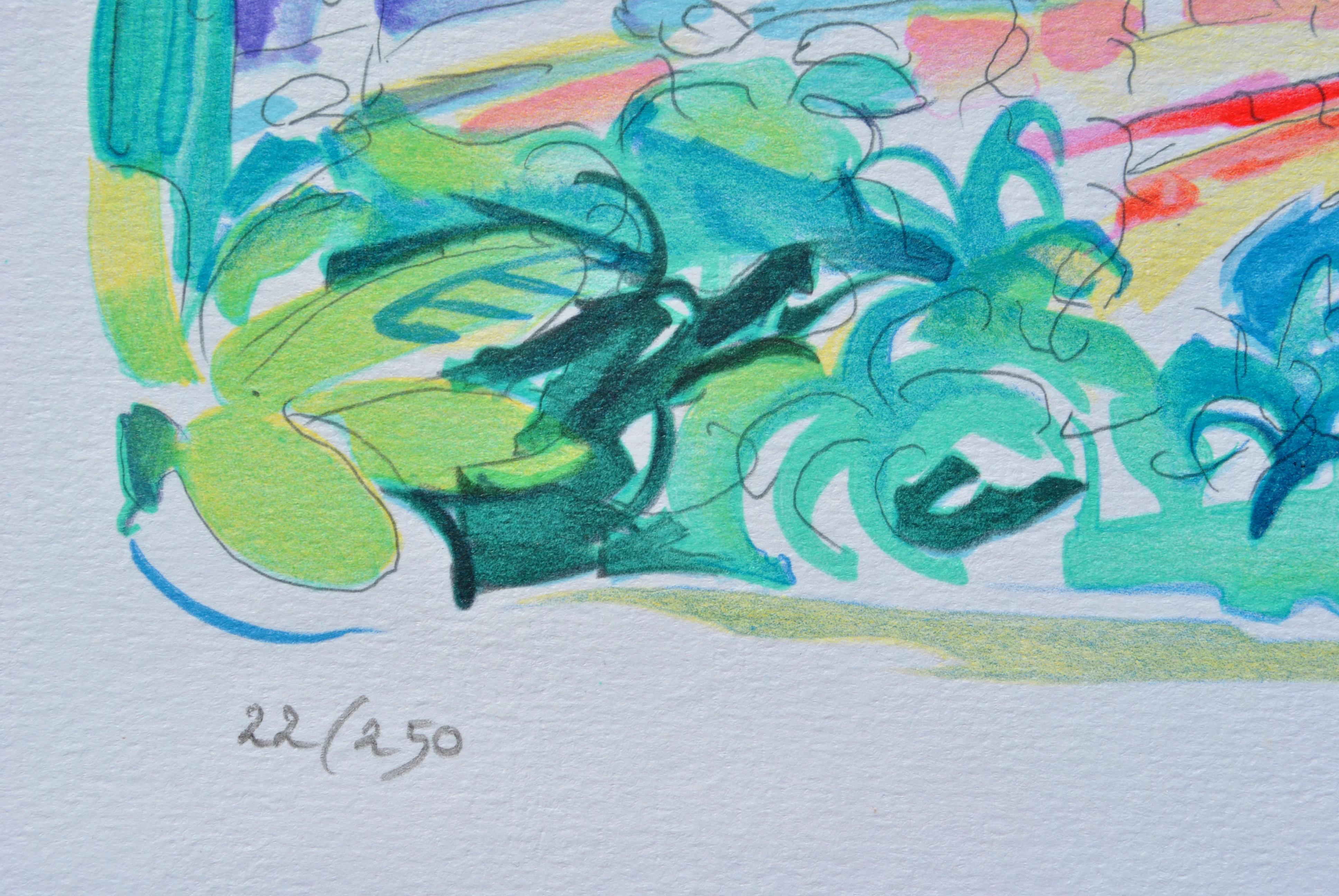 RIVIERA : Monaco - Original Lithograph, HANDSIGNED & Ltd /250 - Modern Print by Oliver ZLADKU