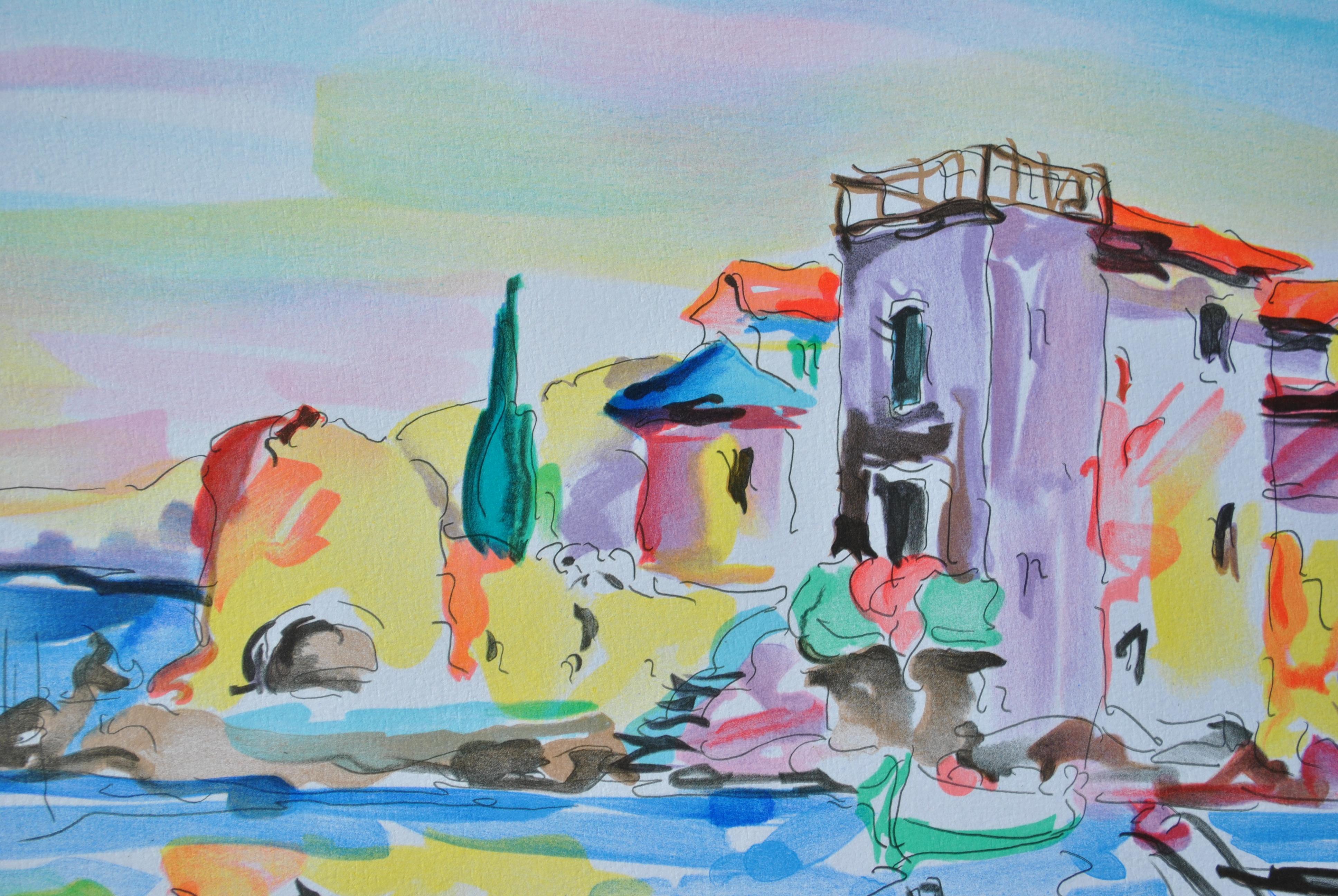 RIVIERA : Saint Tropez - Original Lithograph, HANDSIGNED & Ltd /600 For Sale 2