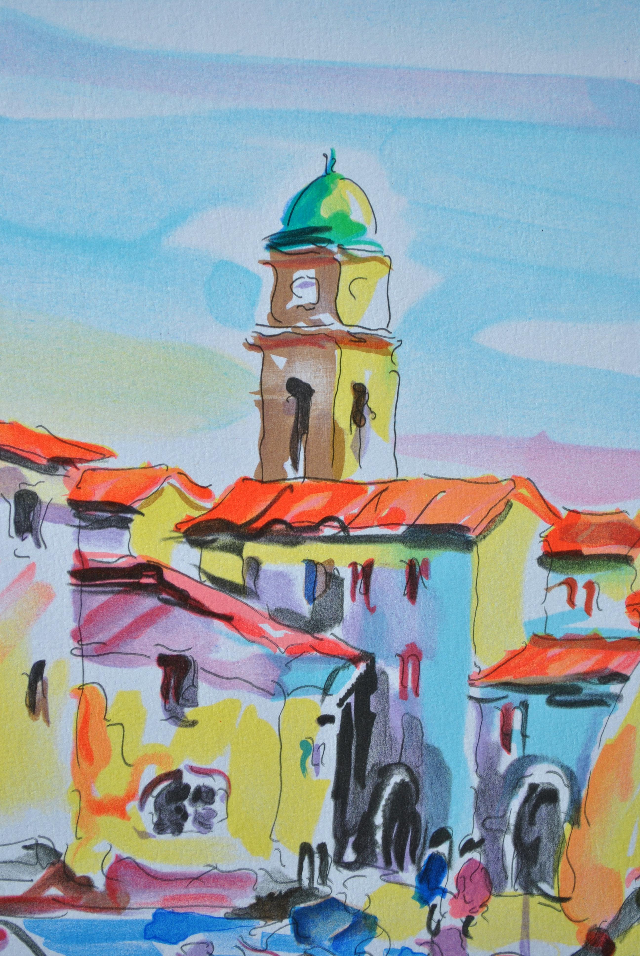 RIVIERA : Saint Tropez - Original Lithograph, HANDSIGNED & Ltd /600 For Sale 3