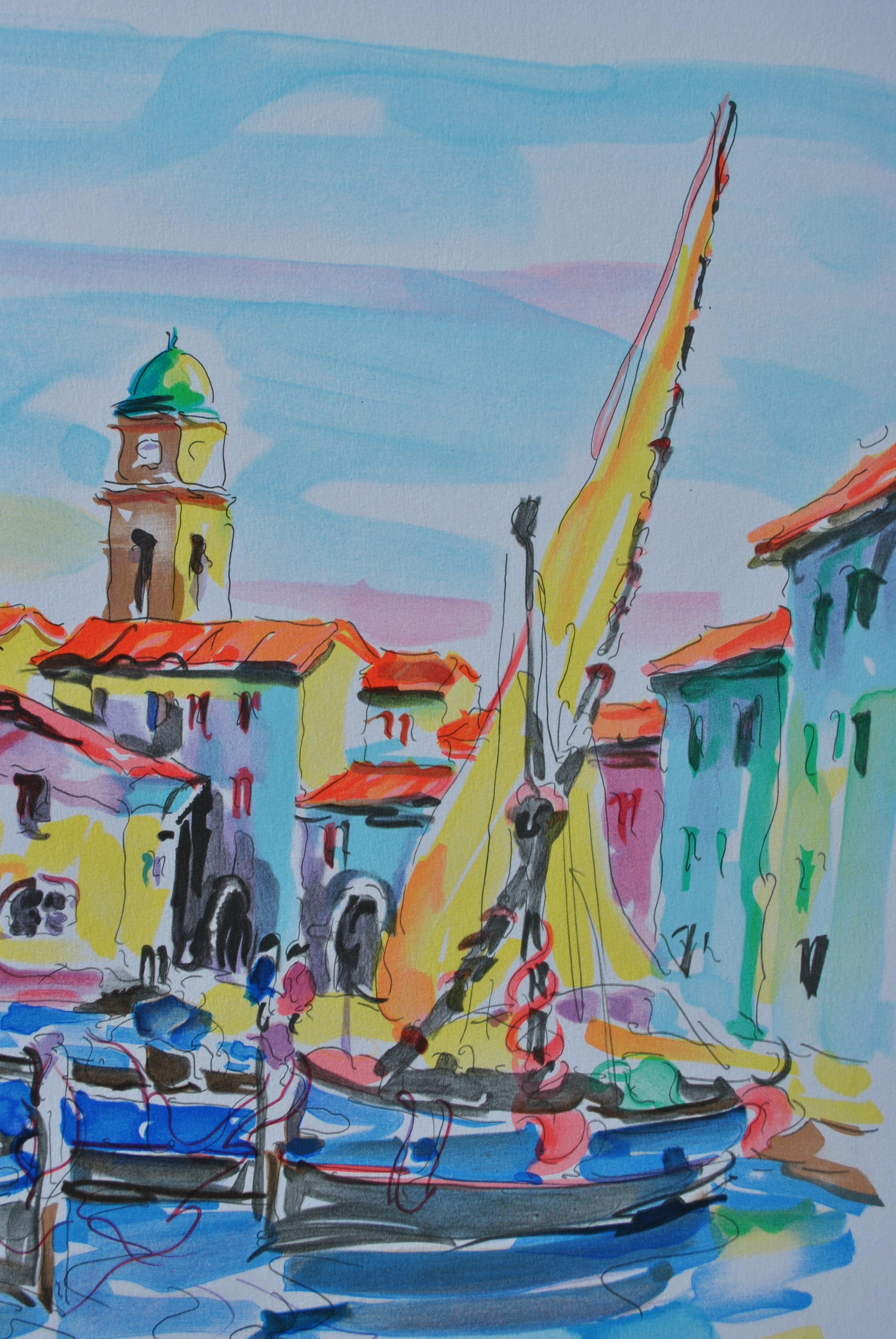 RIVIERA : Saint Tropez - Original Lithograph, HANDSIGNED & Ltd /600 For Sale 4