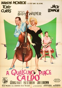Original Vintage-Poster, „ Some Like It Hot“, Marilyn Monroe, Qualcuno Piace, Caldo