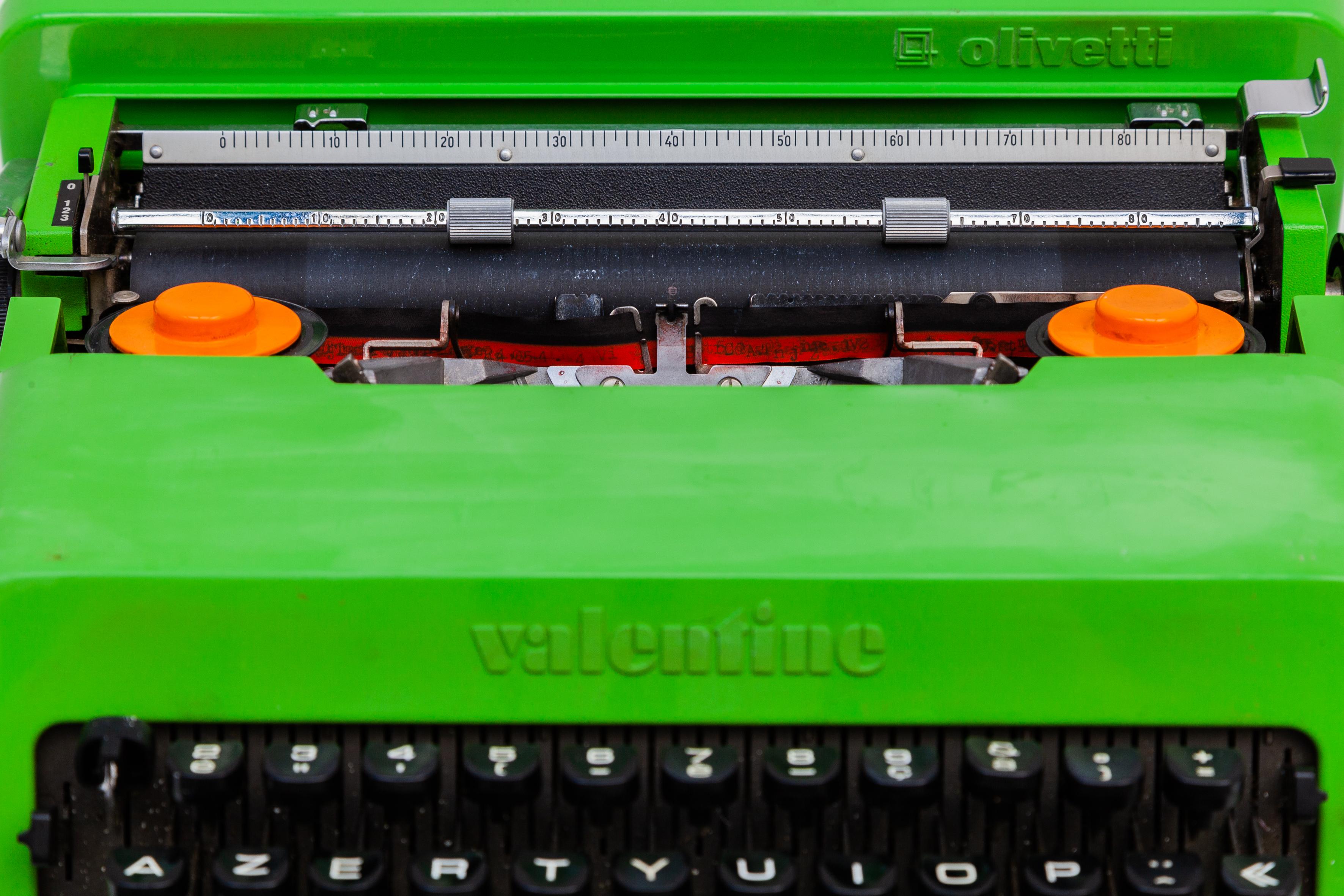 Molded Olivetti Valentine Typewriter Designed by Ettore Sottsass & Perry King