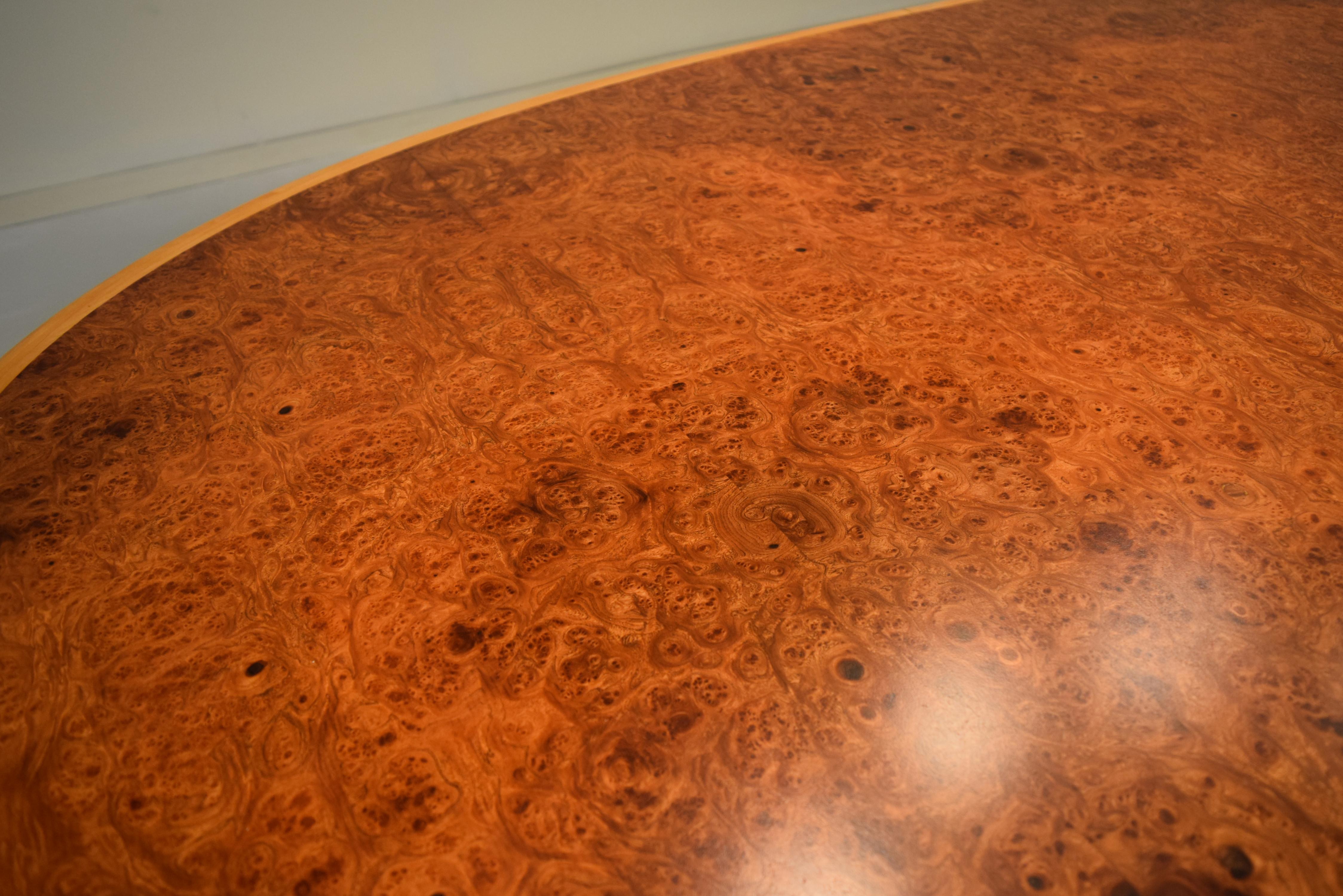 Olivewood Burl Conference or Dining Table In Excellent Condition In South Charleston, WV