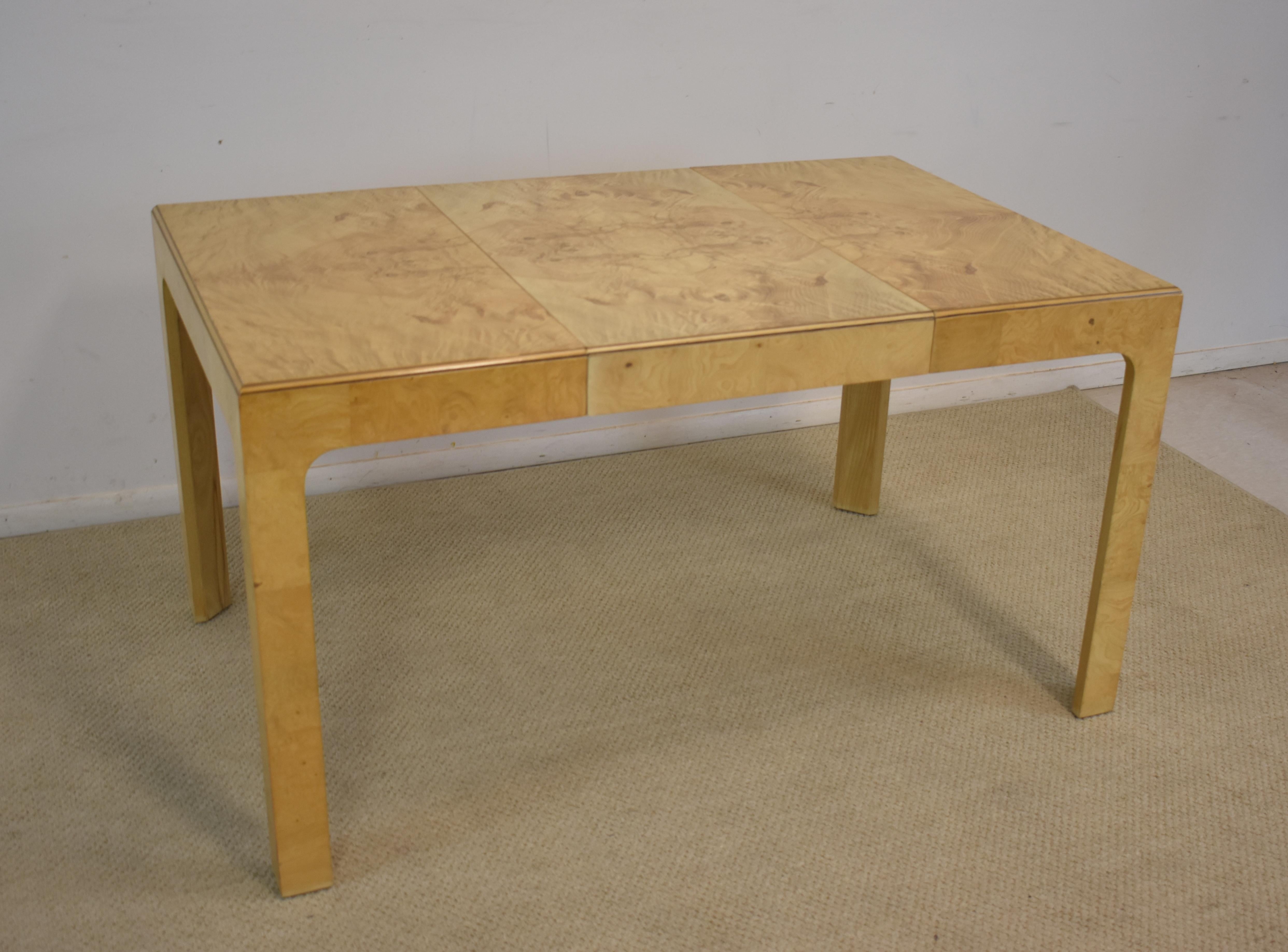 North American Olivewood Game Table Attributed to Henredon Furniture Company