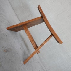 Tabouret italien du milieu du siècle en bois d'olivier