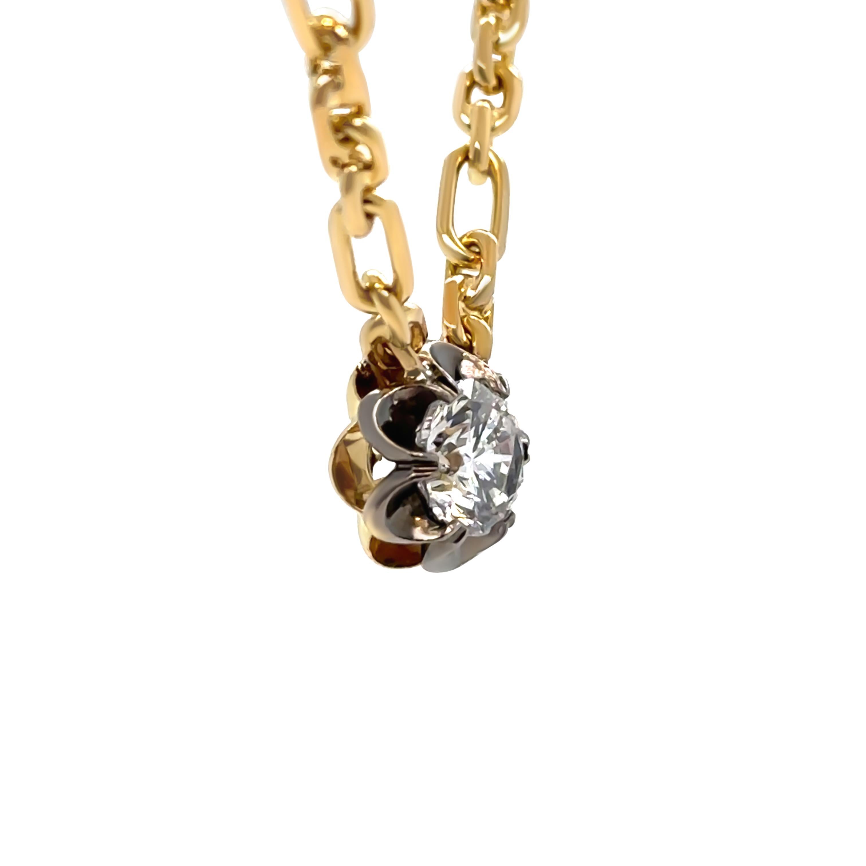 Women's Olivia Bond 18ct Two-Tone Gold Signature Scallop Necklace 1.01ct 15.54g