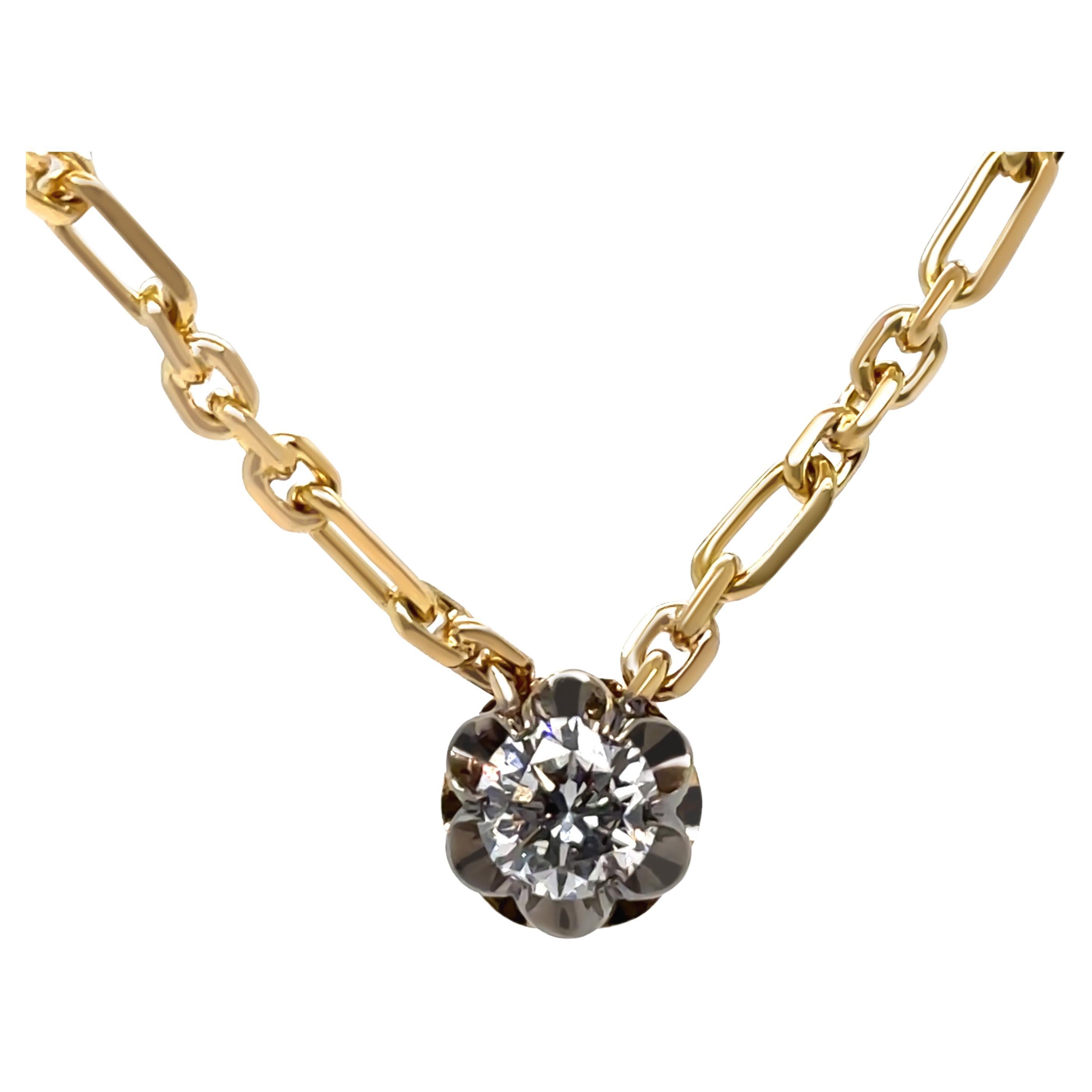 Olivia Bond 18ct Two-Tone Gold Signature Scallop Necklace 1.01ct 15.54g
