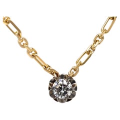 Olivia Bond 18ct Two-Tone Gold Signature Scallop Necklace 1.01ct 15.54g