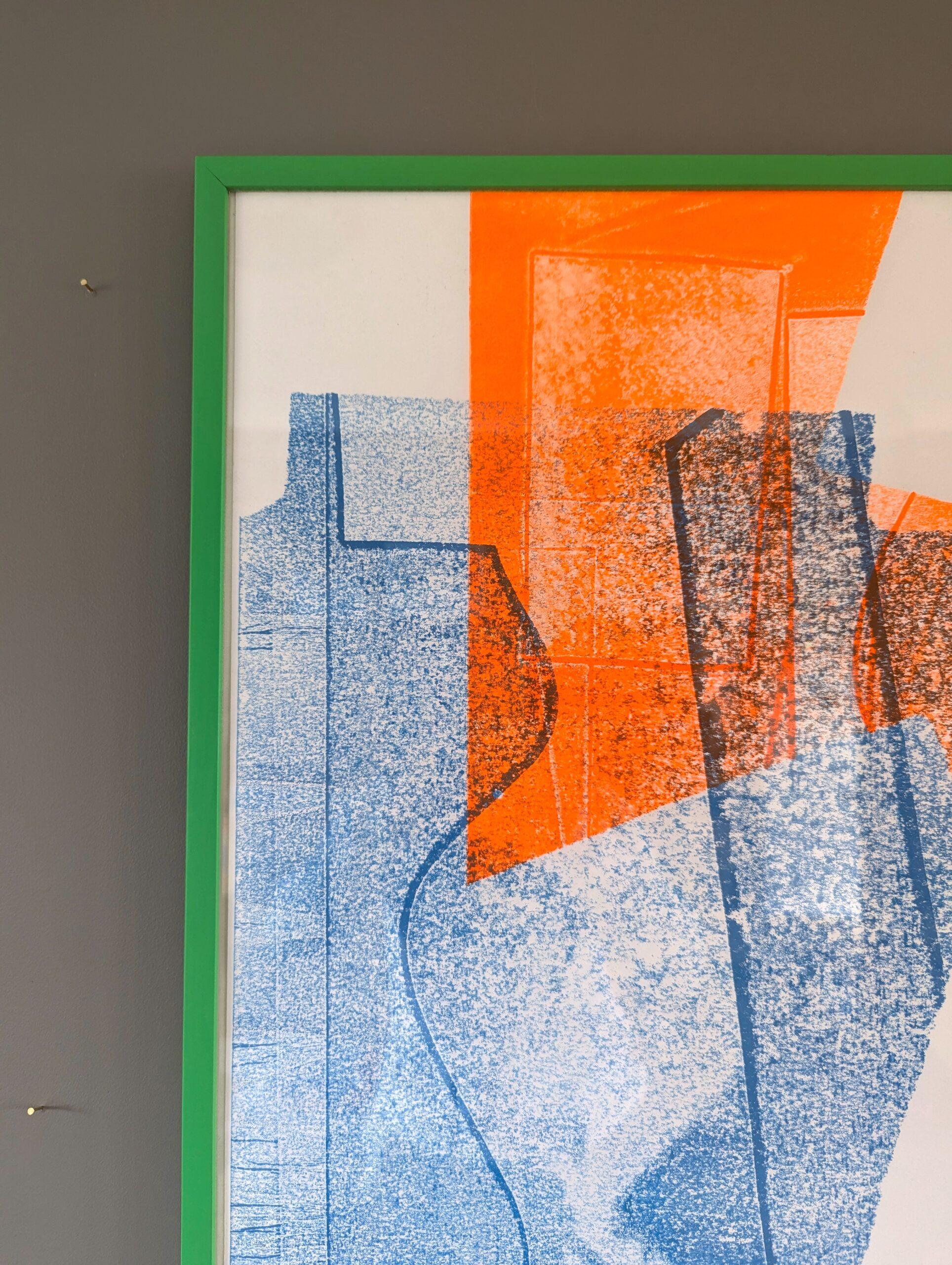 Monoprint astratto contemporaneo dell'artista britannica Olivia Bouzyk - Tutti gli angoli in vendita 6
