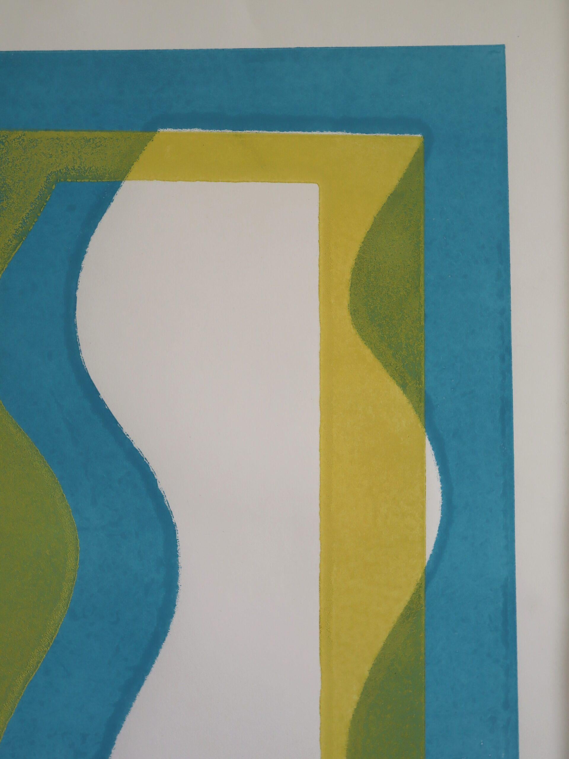 Contemporary Abstract Monoprint by British artist Olivia Bouzyk - Water For Sale 9