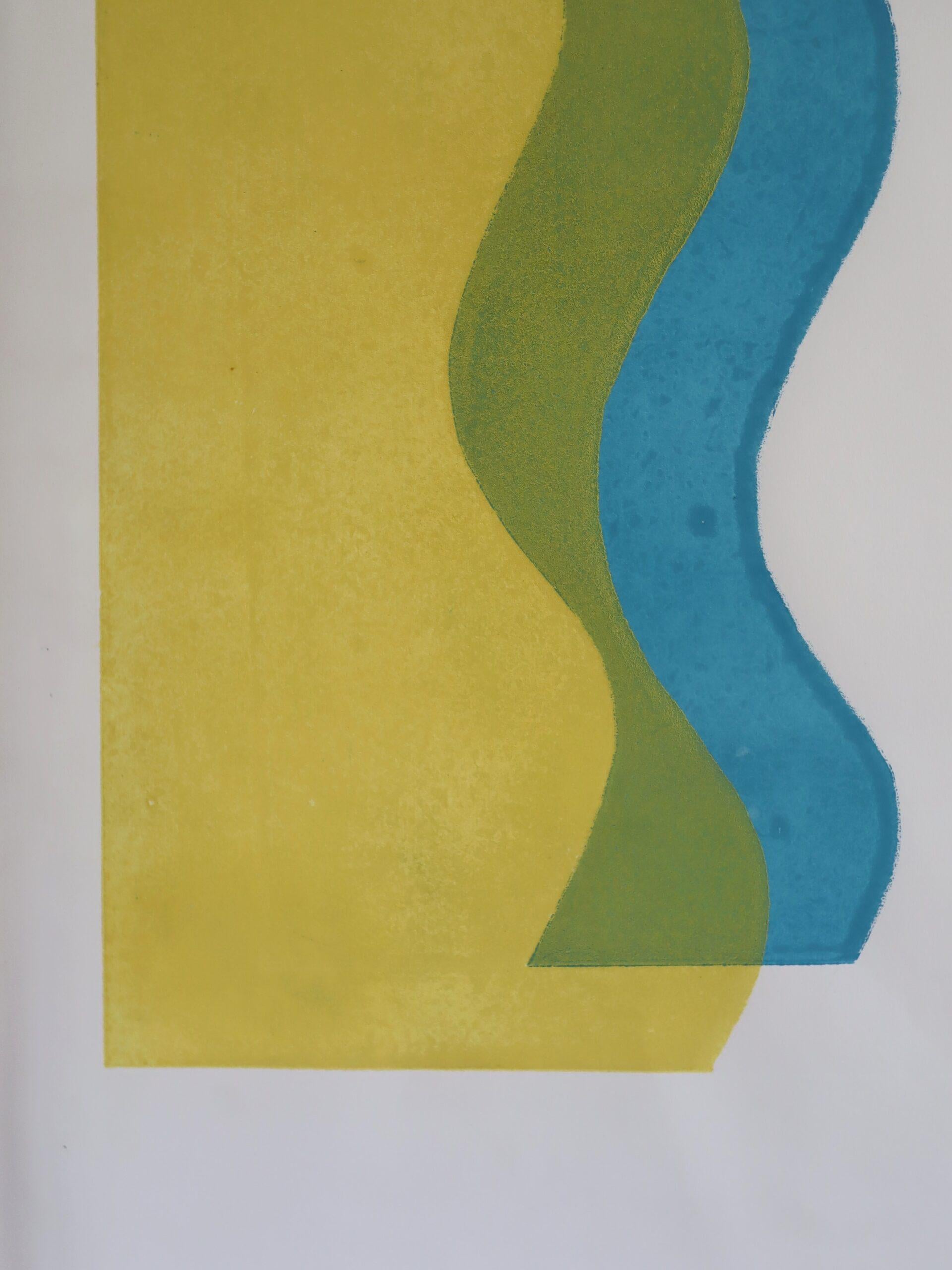Contemporary Abstract Monoprint by British artist Olivia Bouzyk - Water For Sale 10