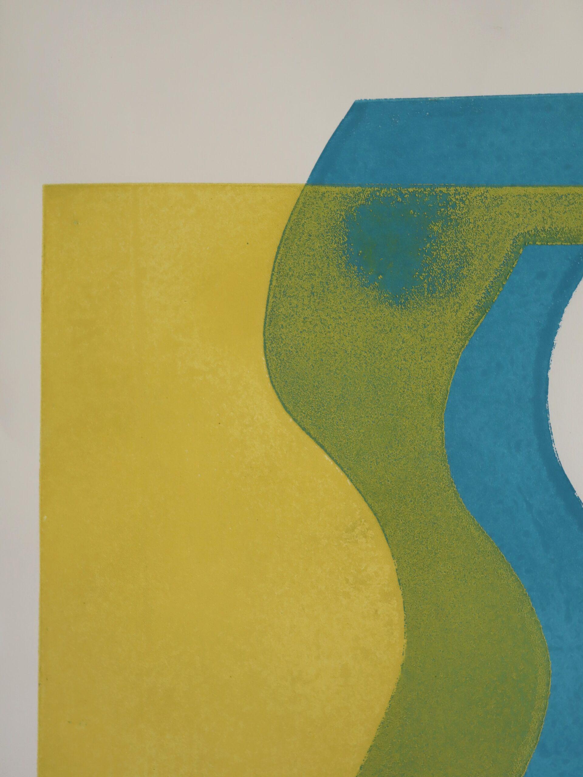Contemporary Abstract Monoprint by British artist Olivia Bouzyk - Water For Sale 11