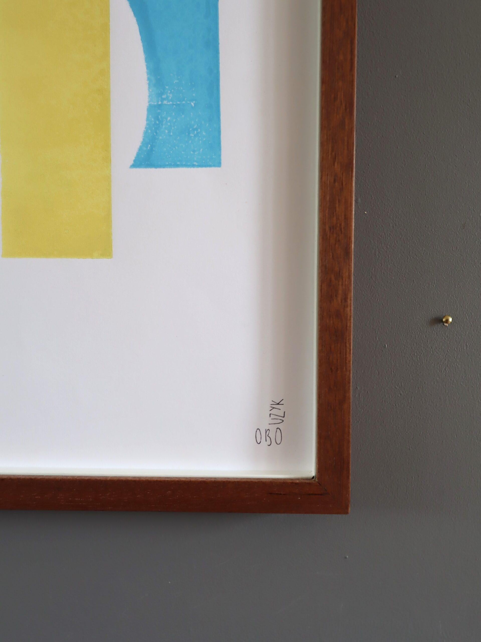 Contemporary Abstract Monoprint by British artist Olivia Bouzyk - Water For Sale 7