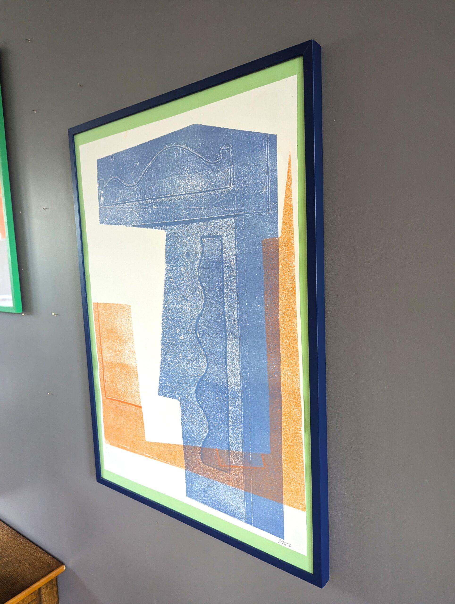 Monoprint astratto contemporaneo originale dell'artista inglese Olivia Bouzyk - Elvis in vendita 4
