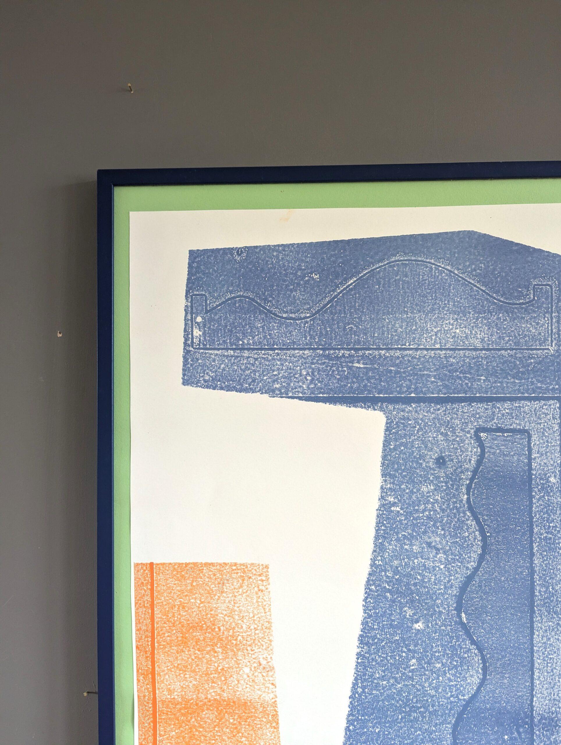 Monoprint astratto contemporaneo originale dell'artista inglese Olivia Bouzyk - Elvis in vendita 5