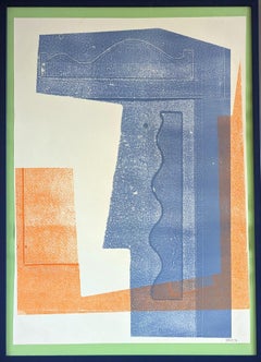 Contemporary Abstract Original Monoprint by British Artist Olivia Bouzyk - Elvis