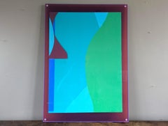 Contemporary Original Framed Abstract Monoprint by Olivia Bouzyk - Opening