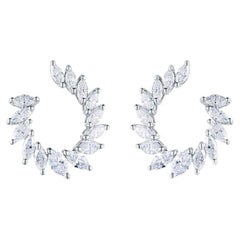 28 Diamanti Orecchini Marquise circolari in oro bianco 18K