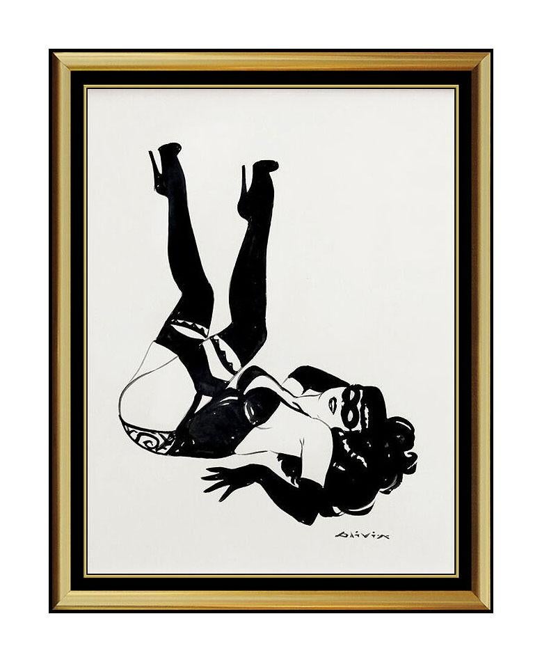 Olivia De Berardinis Nude Painting - OLIVIA de BERARDINIS Playboy Bettie Page Original Painting Signed Nude Pin Up