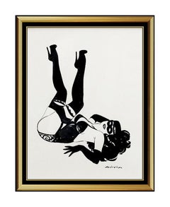 Vintage OLIVIA de BERARDINIS Playboy Bettie Page Original Painting Signed Nude Pin Up