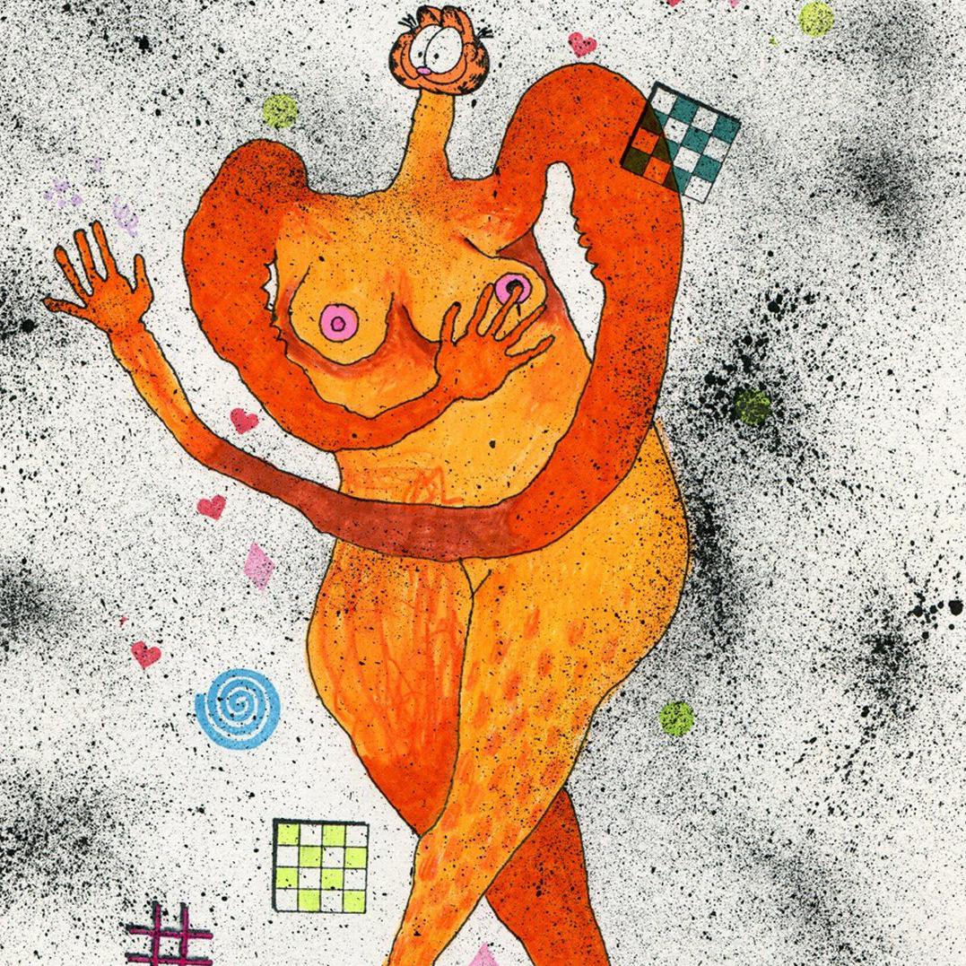Garfield Gets Touchy  – Print von Olivia Gibb