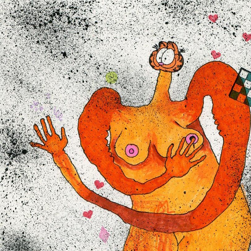 Garfield Gets Touchy  (Zeitgenössisch), Print, von Olivia Gibb