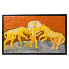 Olivia Holm-Møller : "Daniel dans la DEN", Tempera et huile sur toile