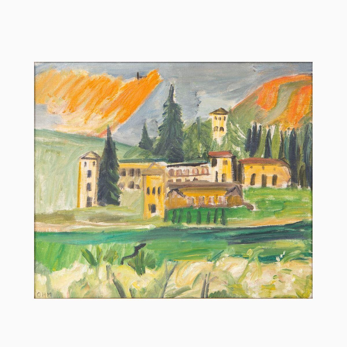 Olivia Holm-Møller (1875-1970)

Motiv aus Italien.
Ein lebhaftes und stimmungsvolles Werk mit ausdrucksstarken Pinselstrichen und einer warmen, farbenfrohen Palette.
Öl auf Leinwand.
Bildgröße: 44,5 × 52,5 cm.

Signiert unten links O.H.M.
Vermutlich