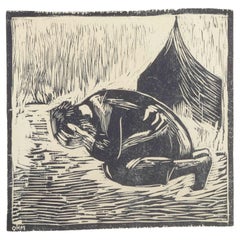 Olivia Holm-Møller. Woodcut on paper. Title: Unconditional. Mid-20th C.